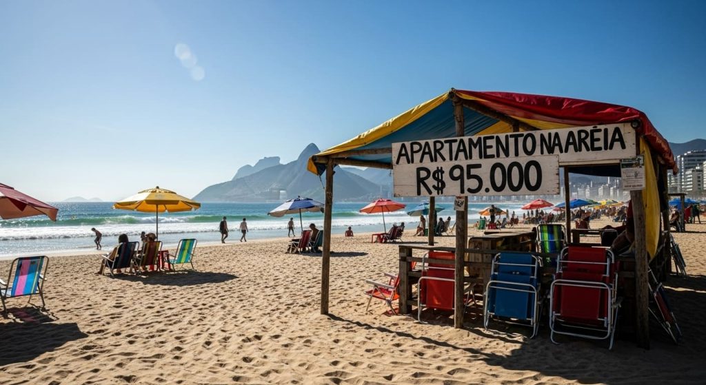 Barra Na Praia Da Barra Da Tijuca Com Placa De Venda
