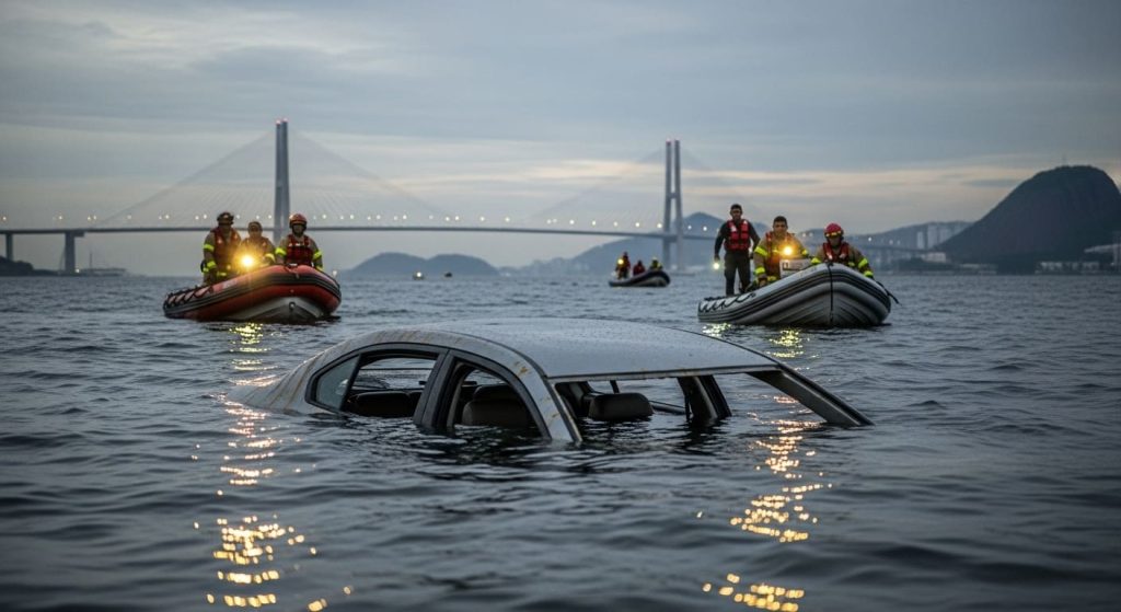 Carro Dentro Da Baia De Guanabara No Rio