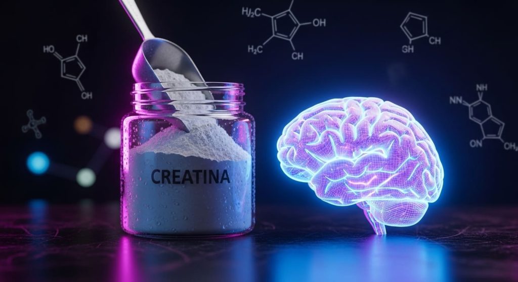 Cerebro, Pote De Creatina, Fundo Escuro, Estilo Neon, Química,