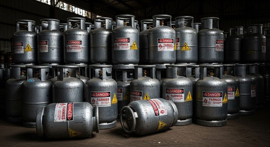 Botijões De Gas Empilhados
