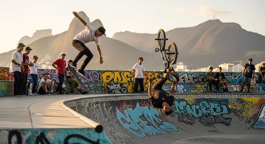 Skate E Bmx Pessoas Praticamento O Esporte