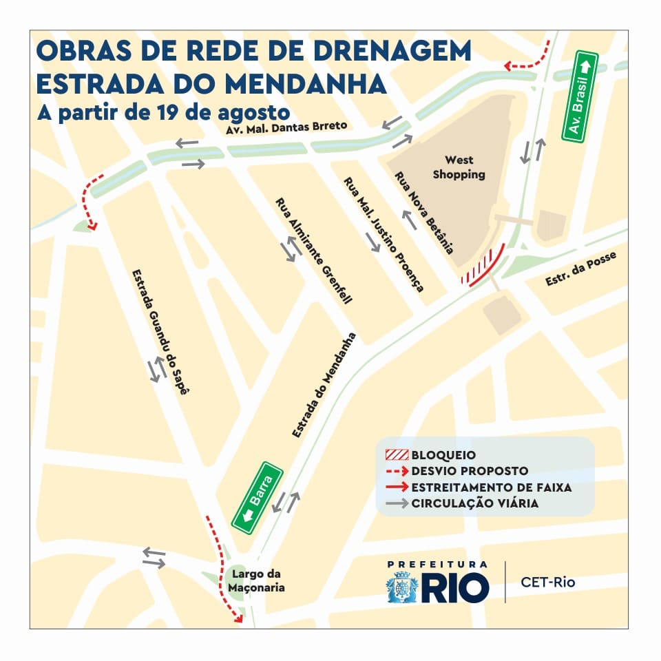 Mapa Da Obra Na Estrada Do Mendanha