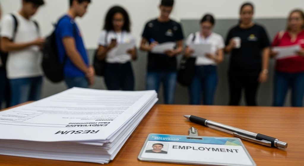 Fia, Ação Social, Empregabilidade, Jovens, Mesa, Documentos, Caneta,