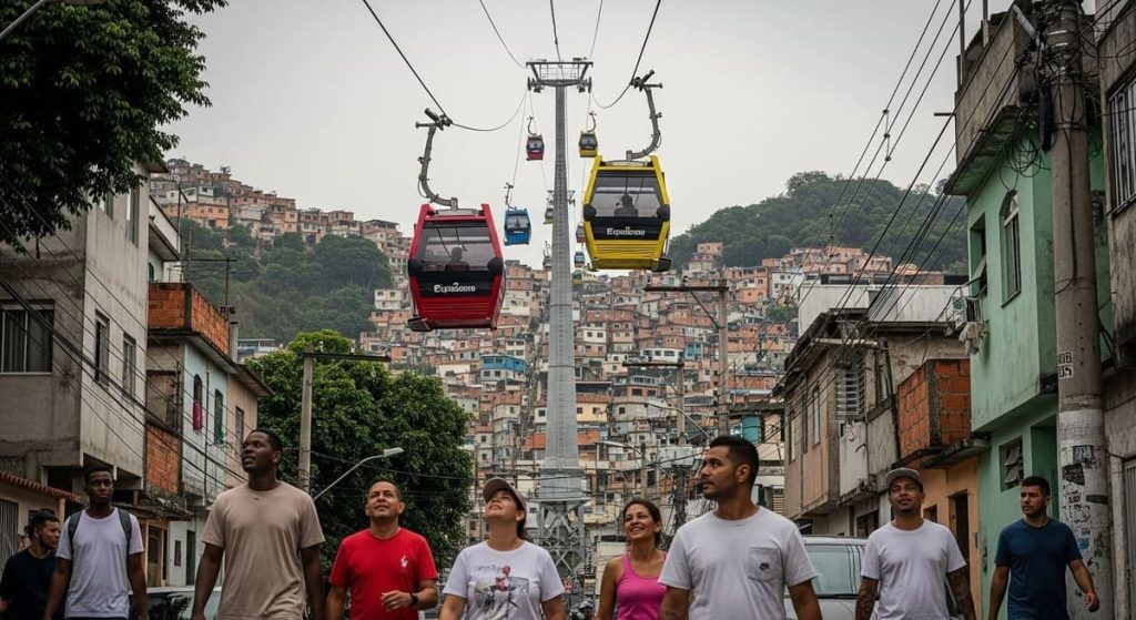 Governo Do Rio, Complexo Do Alemão, Teleférico, Pessoas,