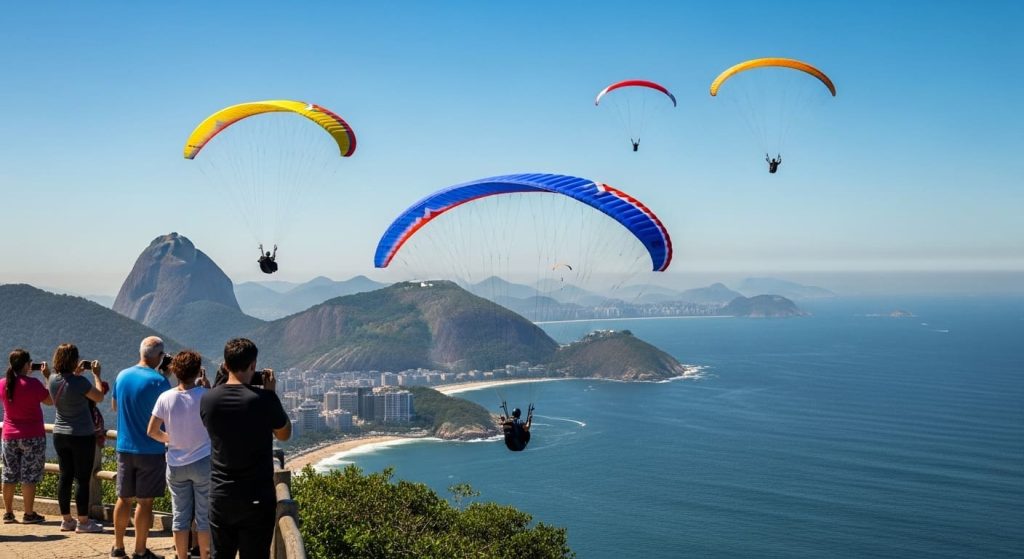 Voo Livre, Turistas, Parapentes, Mar, Rj, Niterói,