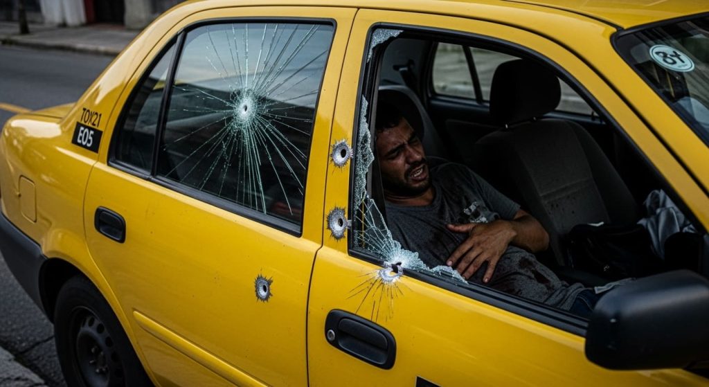 Taxi, Tiros, Pessoa Baleada, Carro Amarelo,