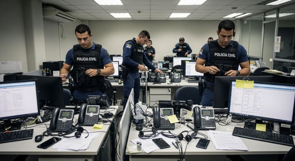 Call Center Sendo Apreendido Pela Policia Civil