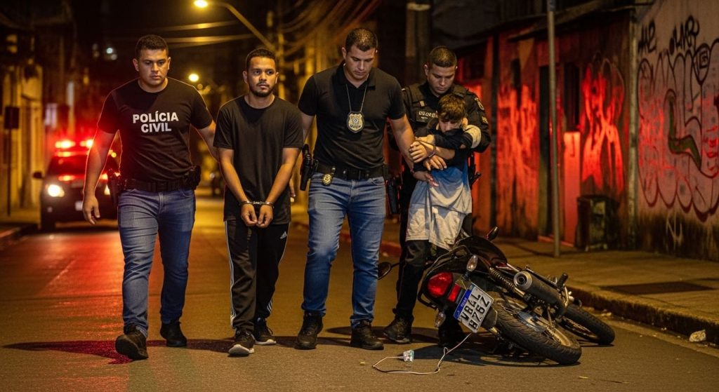 Policia Civil Prende Homem E Adolescente E Moto Roubada