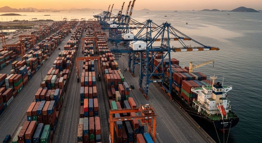Porto De Itaguaí, Cargas, Contêiner, Guindastes, Navio, Mar,