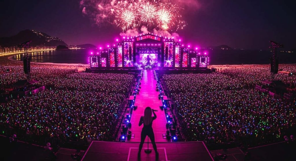 Copacabana, Show, Taylor Swift, Praia, Palco, Fogos,