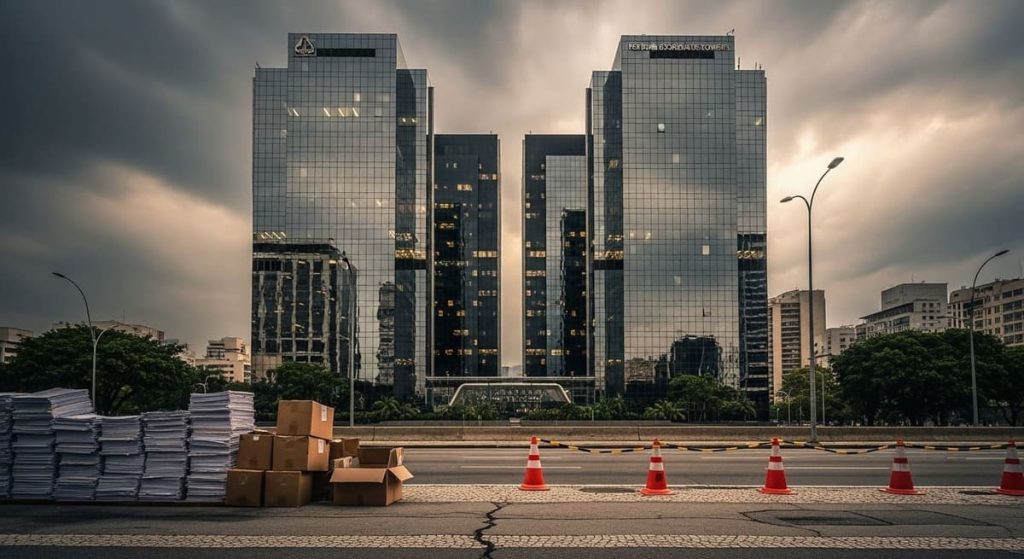 Prédio De Novela, Ufrj, Documentos, Interdição, Asfalto, Céu De Fim De Tarde,