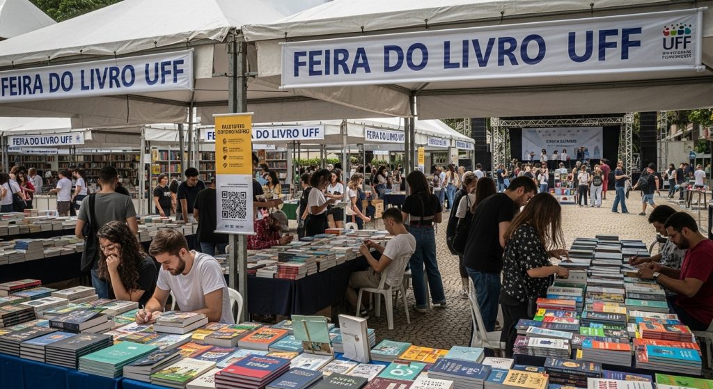 Feira Do Livro Uff, Livros, Pessoas, Stands,