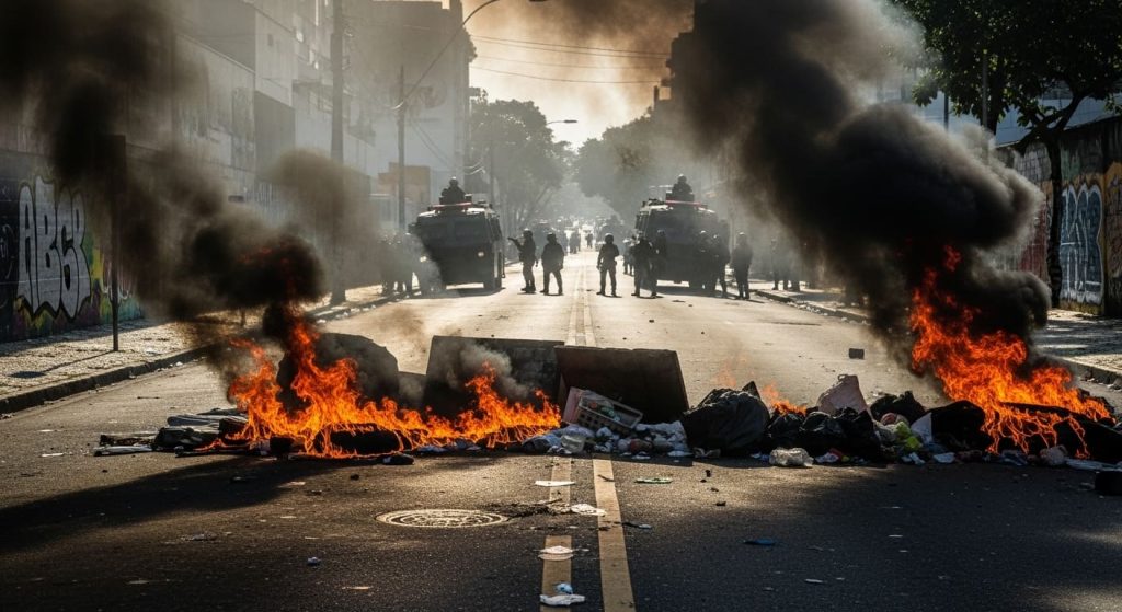 Operação Policial, Morro Da Mangueira, Barricada, Fogo, Fumaça, Polícia, Viatura,